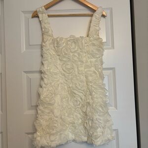 Oh Polly White Floral Textured Dress